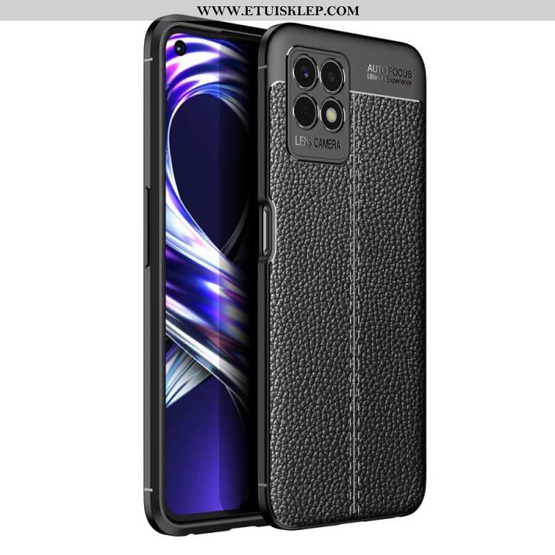 Etui do Realme 8i Efekt Skóry Liczi Z Podwójną Linią